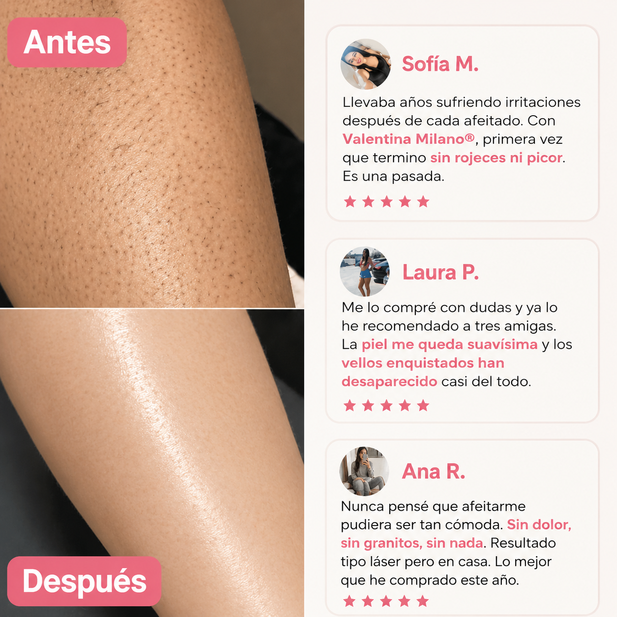 Olvídate de la irritación. Descubre una nueva forma de depilarte.